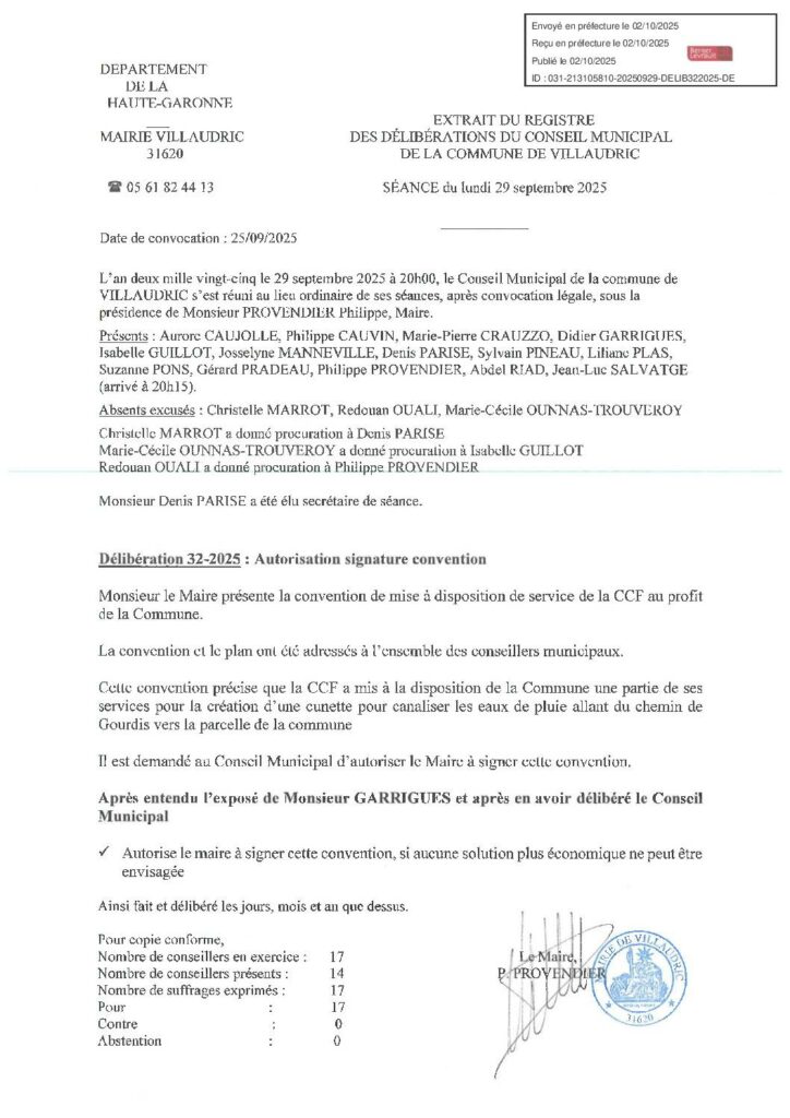 DELIB322025 AUTORISATION SIGNATURE CONVENTION CCF